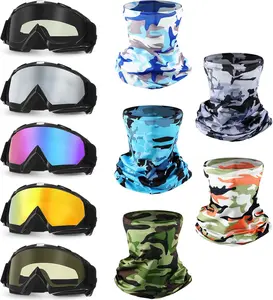 10 count  Dirt  ATV Goggle with  Mask  Breathable Anti-UV Adjustable Goggle for Men Women