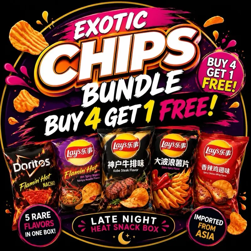 Late Night Heat chips Box - Assorted Savory Treats for Late-Night Cravings Late Night Heat chips Box - Assorted Savory Treats for Late-Night Cravings