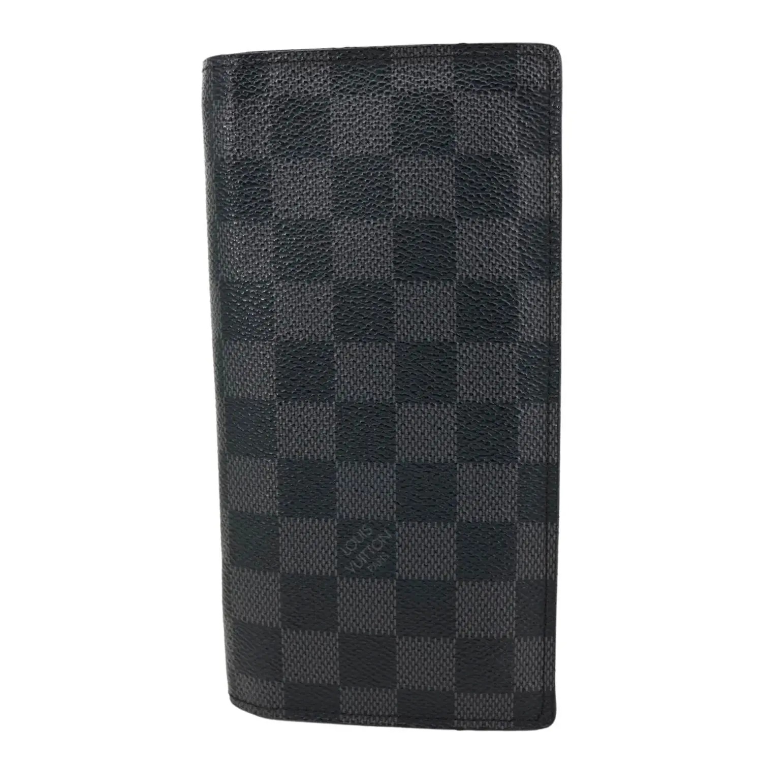 Pre-owned Louis Vuitton Damier Graphite and Leather Clutches & Wristlets Brazza Damier Graphite Bifold Wallet Black