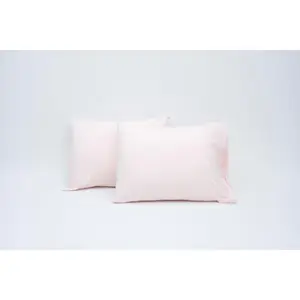 Cotton Pillowcases - Set of 2 Pillow Cases - 20  30 - T-Shirt Fabric Jersey Knit - Extra Soft - Easy Fit - All Season - Breathable - Comfy - Set of 2 Pillow Covers (Pink, )