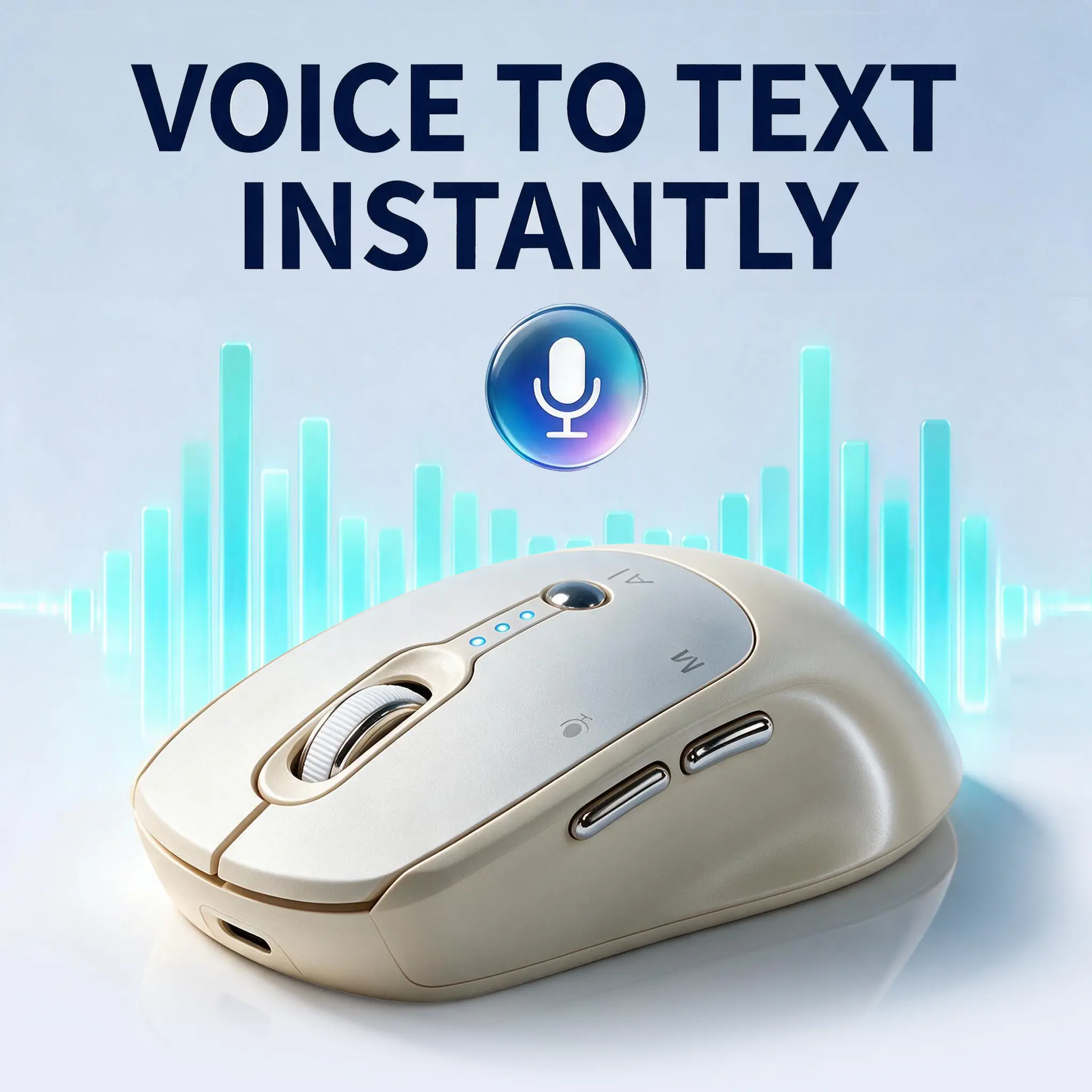 Nexus Tech M7 Series AI Smart Wireless Mouse for Office Users, Dual Mode Bluetooth-2.4G, Rechargeable Battery Silent Mouse with Voice to Text, AI Writing, Real-Time Translation for Work & Productivity