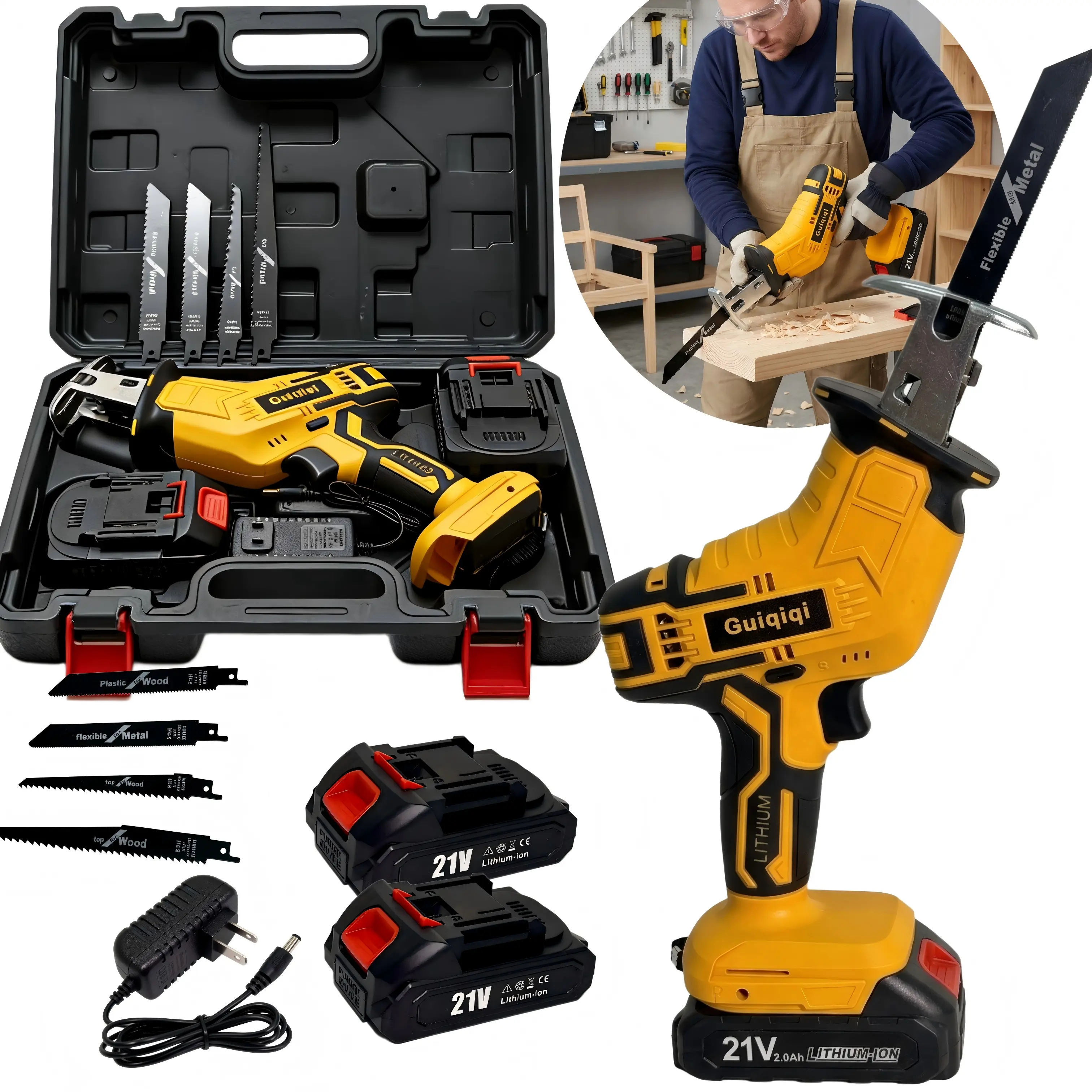 The Ultimate Father's Day Tool Gift: 2026 Upgraded Cordless Reciprocating Saw Set | Lightweight & Safe Multi-Purpose Power Cutter with Battery & Storage Case | Must-Have DIY Tool for Husband & Dad