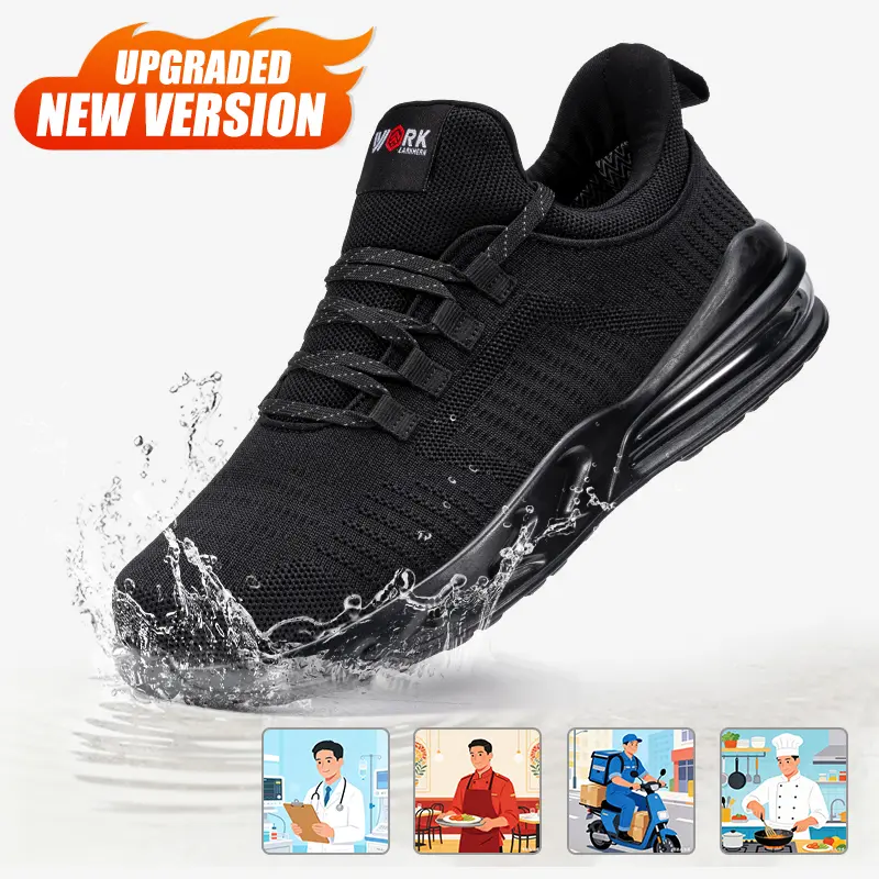 Non-Slip Work Shoes SRC Oil Resistant Breathable Mesh Comfort Chef Footwear Men's & Women's Versions Black Nurse Shoes Lightweight Girl Closed with Laces Anti Slip Waterproof,back to school,back to school haul