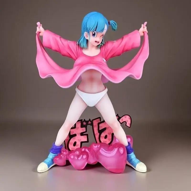 25cm Anime Lift Up The Skirt Bulma Figure Trendy Toy Girl Model Ornament Action Figures Desktop Collection Decoration Fan Gift