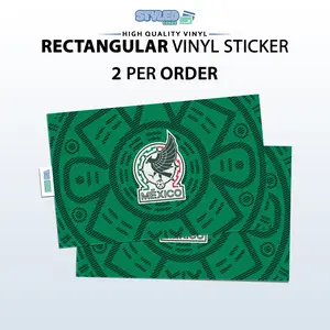 soccer world cup rectangular embossed stickers made with high quality vinyl