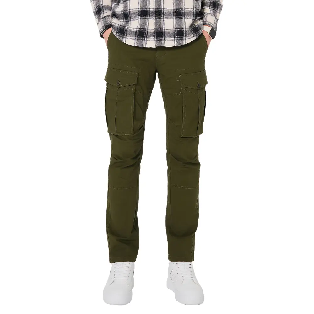 Men's Slim Fit Cargo Pants, Casual Everyday Style with Multiple Pockets Cargo Pants Beige Menswear Spandex Cotton