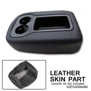Console Jump Seat Cover Fit 07 08-14 Chevy Silverado 1500 2500 Leather Armrest Upgraded Version