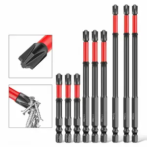 FPH2 3/9Pcs Impact Screwdriver Bit Set for Electricians S2 Steel 65mm & 110mm 1/4 Inch Hex Shank Magnetic Cross Slot Drill Bits for Circuit Breakers Power Tools Tool Box tiktokshopspringglowup replaceable