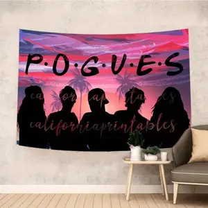 Pogue Life Outer Banks 3x5FT Hanging Retro Poster Peach Skin Velvet Knit Fabric Transverse Orientation No Electricity Required Party Banner Decor
