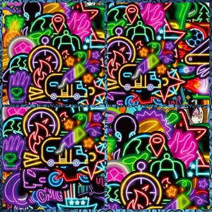 50 Neon Soccer Football Creative DIY Graffiti Stickers, Sticker Decals, Suitable for Scrapbooks, Diaries, Laptops, Water Bottles, Cars, and Other Faith-based Designs; Gifts with Positive Messages.