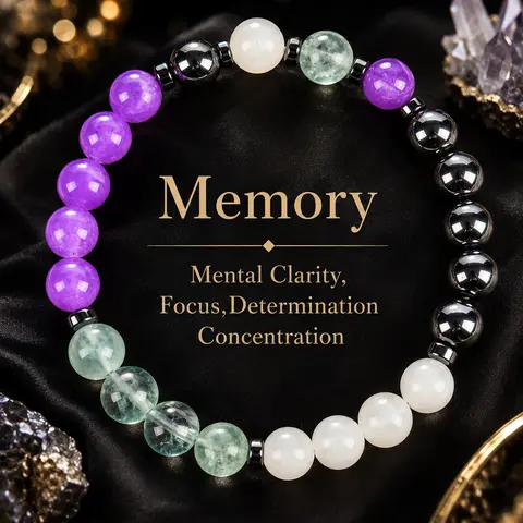 ARPURRAINA 8mm Beads Crystal Wristband - Allotherapy Focus and Clarity Aid, 15-20cm Elastic Daily Bracelet for Determination, Colorblock Costume Jewelry That Brings Serenity & Luck