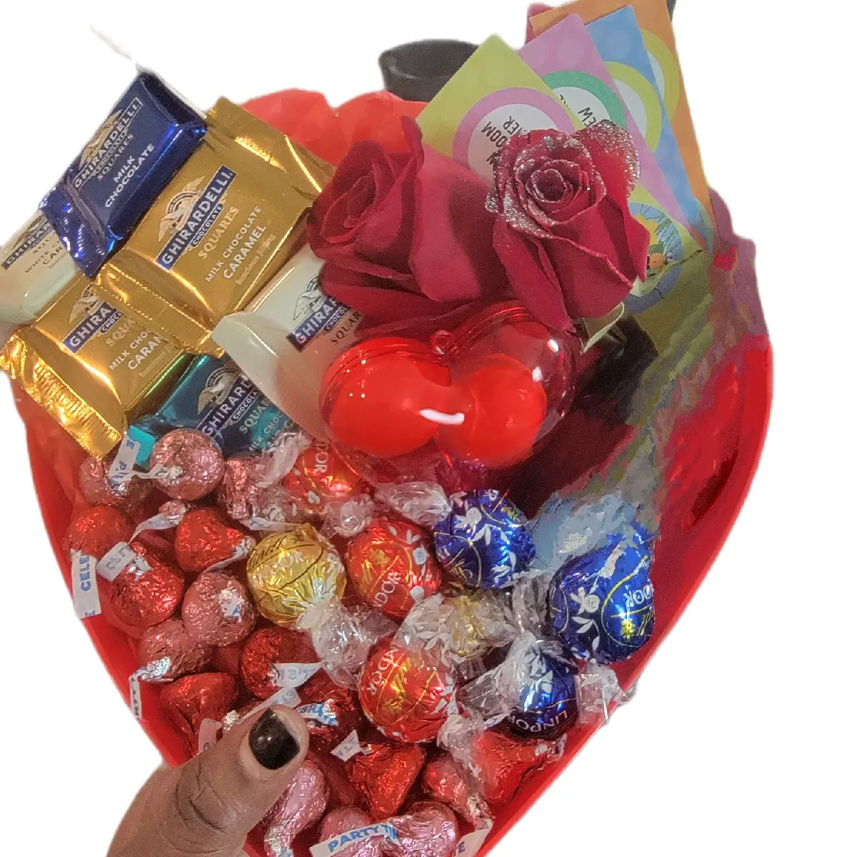 Chocolate  Candy Valentines Day Heart Shaped Basket
