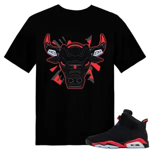 Unisex T-shirt To Match Sneakers Jordan 6 Reverse Infrared - Retro-Bull.  for Casual Wear. Comfortable Summer Unisex T-Shirt to match Jordan Sneaker. Streetwear Style. urban outfitters