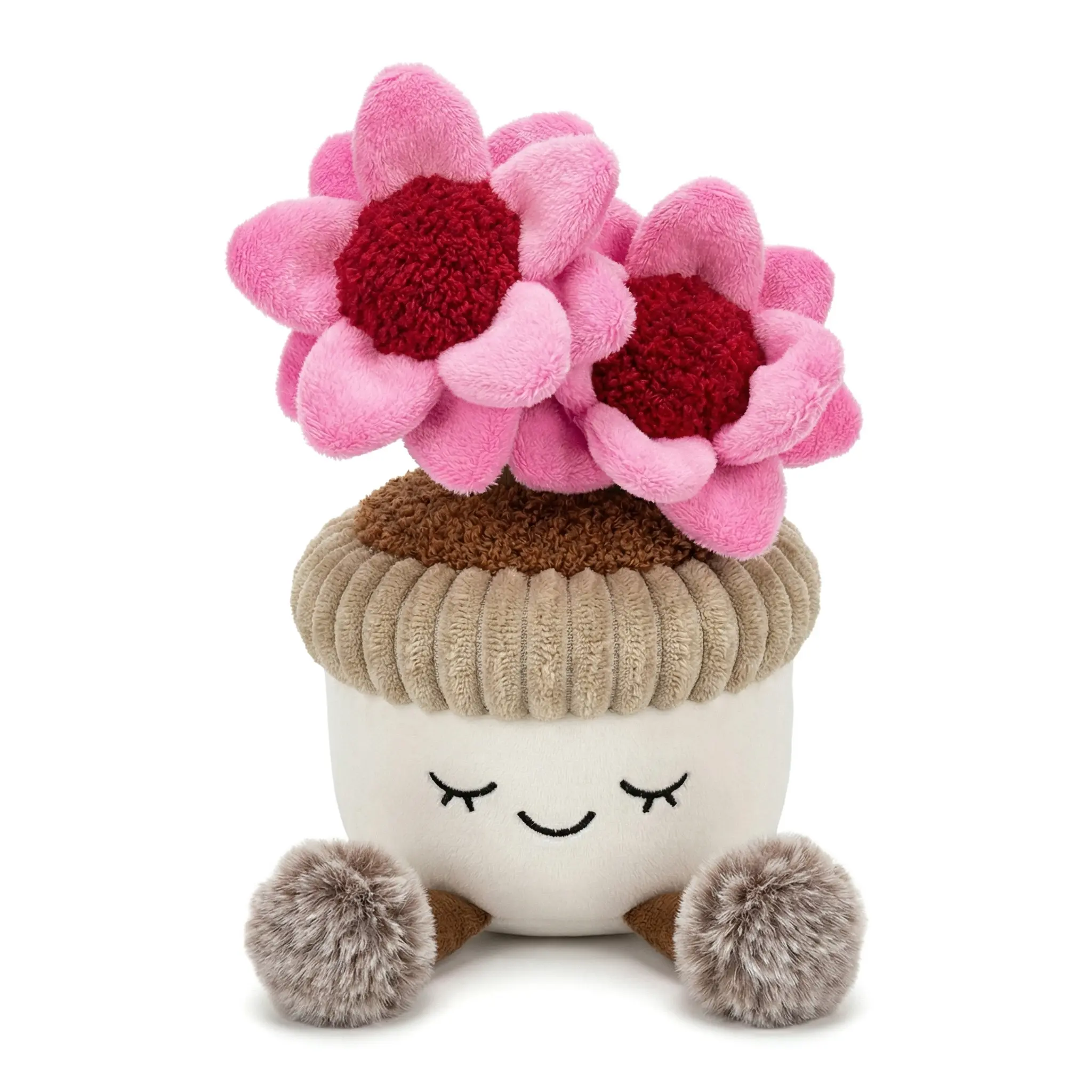 Cute pink flower potted plant shaped home plush ornament, small doll, suitable as a gift for family and friends, Soft Stuffed Animal, Best Friend Birthday Gift, Decor Items, Soft Plush