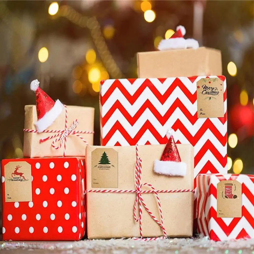 Vintage Christmas Sticker Roll, 300 Retro Gift Wrapping Label Stickers, Perfect for Holiday Decorations and Crafts