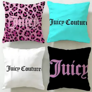 fashion brand Juicy Couture Cushion Cover INS Style Decor Pillow Exquisite Print Short Plush Living Room Bedroom Sofa Decor Elevate Home Texture Soft Comfortable Skin-Friendly Washable No Pilling Durable