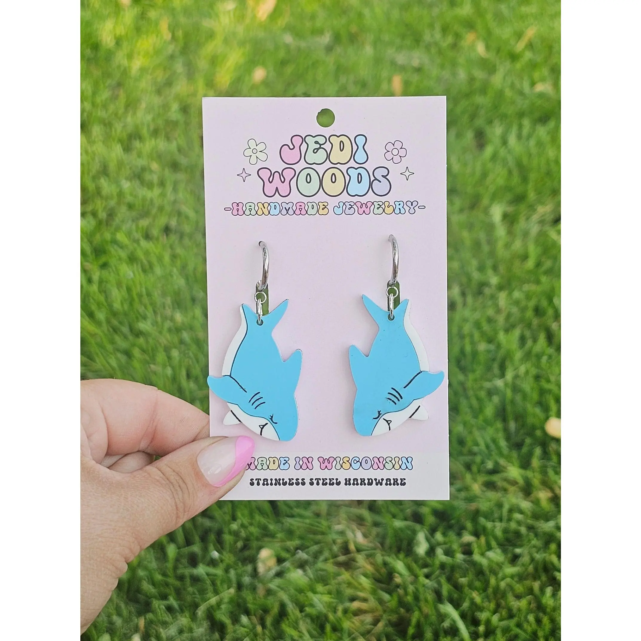 Blue Great White Shark Earrings Blue Great White Shark Earrings