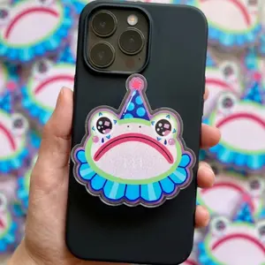 Clown Froggy Sad Silly Magnetic Phone Grip, Cute Aesthetic Magsafe Phone Holder, Bookish Kindle Grip, Trendy Griptok