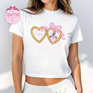 Coquette Bow Locket Valentine Baby Tee Crop Top, Figment Valentine Shirt, Figment Shirt