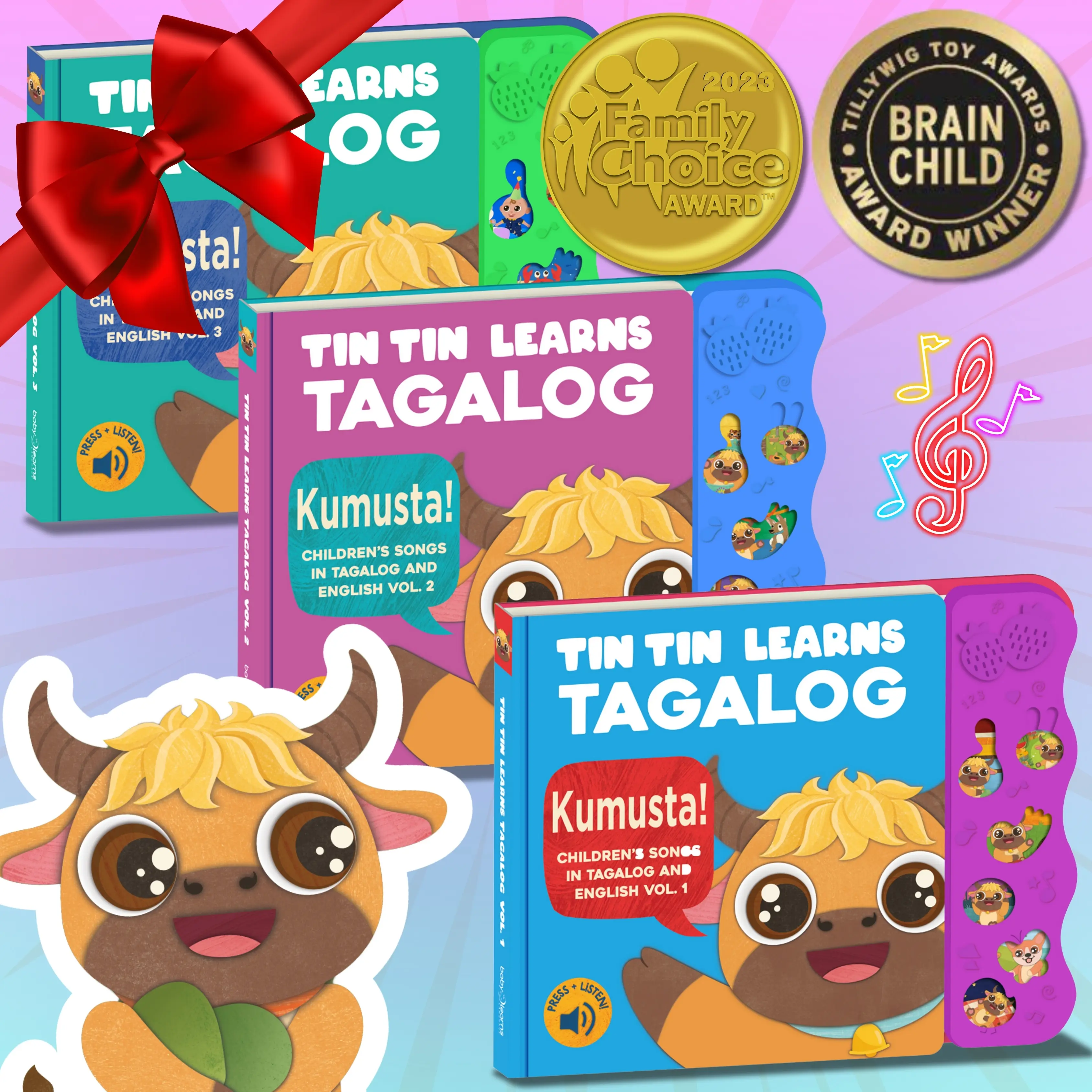 Tagalog Sound Book Bundle for Kids  | Filipino Baby Books | Press, Listen & Learn!