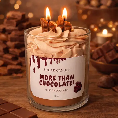 Milk Chocolate Candle More Than Chcocolate Handcrafted with Natural Soy Wax & Premium Fragrance Oil 10oz Made in USA - Aroma, Cozy