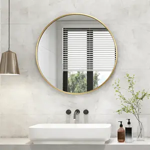 Modern Round Wall Mirror, Bathroom Fixtures for Over Sink, Home Decor Piece for Bathroom, House Decor Accessory