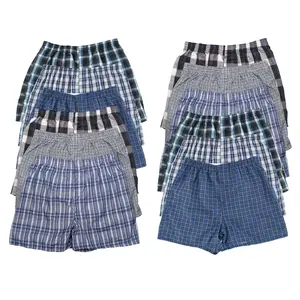 12 Pack Men's Boxer Shorts Random Mixed Color Pack Woven Relaxed Fit Boxers for Men Soft Breathable High quality Underwear with Elastic Waist Menswear