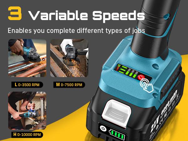 SEESII Cordless Angle Grinder Kit with 2x4.0Ah Batteries, 10000RPM Brushless Electric Metal Grinder w/ 4-1/2" Cutting Wheel, Flap Wheel, and Wool Carving Wheel for Precision Cutting & Grinding#fathersdaygift fathersdaygift