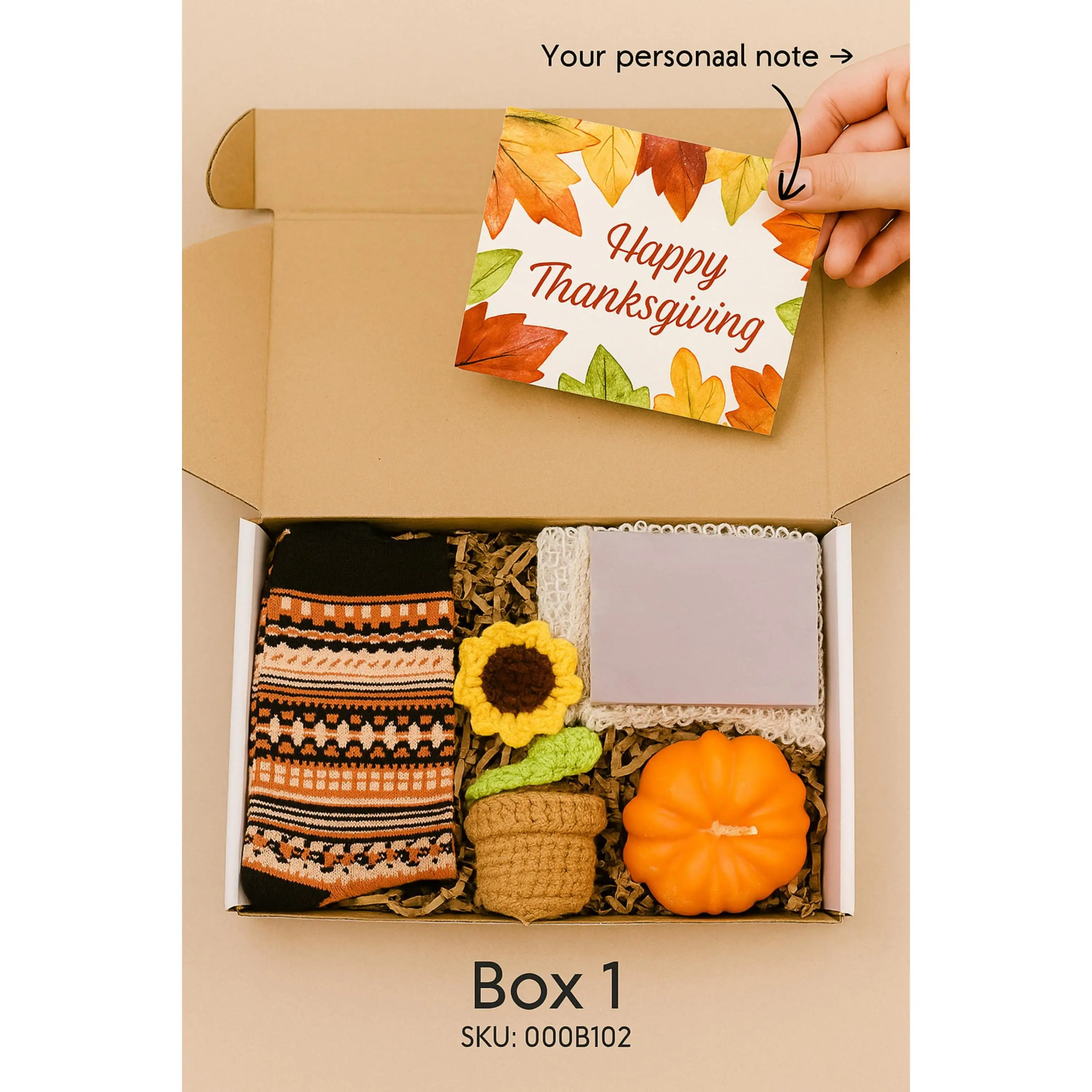 🎃 Thanksgiving Gift Box for Her – Fall Vibes Cozy Care Package with Pumpkin Candle & Handmade Soap