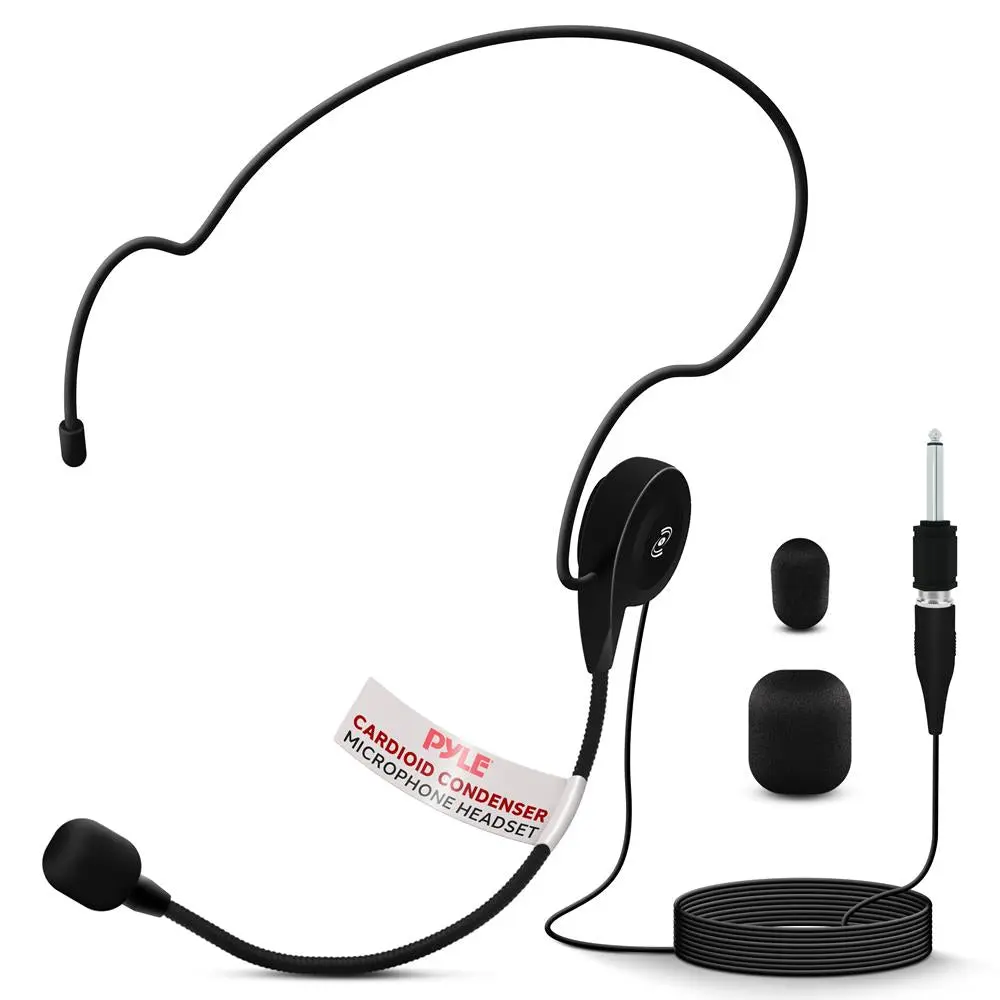 Cardioid Condenser Headset Microphone - High SNR Plug-in Wired Audio Equipment with 3.5mm Plug, Cable, Connector, External DC, Phantom Power, 50Hz-16kHz for Vlogging Equipment, Streaming Setup