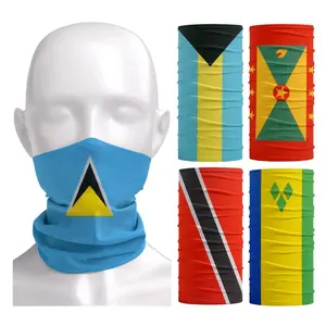 Caribbean Flag Pattern Face & Neck Gaiter Outdoor Sports Sun Protective Bandana tube cover