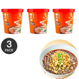 3Packs MALIUJI Spicy and Sour Instant Vermicelli Chewy Glass Noodle 9.03oz （256g) / Pack, Authentic Sweet Potato Noodles, Quick & Easy Meal