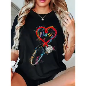 100% Cotton Watercol Nurse Life Nursing Nurse Week T-Shirt