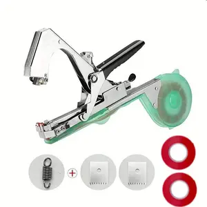 Portable Plant Binding Tool Kit, Includes 2 Rolls of Tape, Garden Pruning Machine Accessory, Tomato Cucumber Tie Off Device, Handheld Plant Support System
