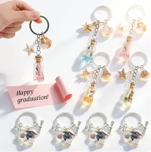 2026 Graduation Mini Note Glass Bottles Gifts Keychain for Her Him Class Of 2026 Graduation Keychain for University College Middle High School Graduate 2026 Souvenir for Senior Masters Degree Student