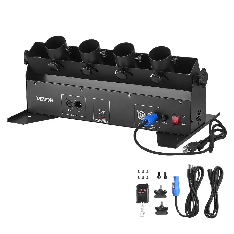 【Summerfinds】 VEVOR Electric Confetti Cannon Machine, High Output 4-Shot Confetti Launcher, DMX512, Manual Remote Control, Portable Confe-tti Shooter for Wedding Christmas DJ Party Event Show Stage Nightclubdealsforyoudays