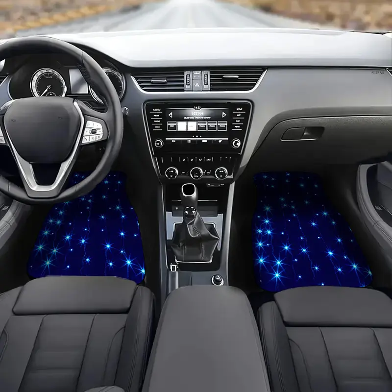 4-Piece Starry Sky Car Mat Set, Universal Fit Front & Rear Mats, Stylish Interior Decoration, Easy Clean, Perfect Protection, Car Interior Accessory, Car Floor Mats, Car Accessories