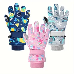 Winter Children's Ski Gloves Warm, Coldproof, With Plus Veet Thickening - Suitable Children 4 Years And Older