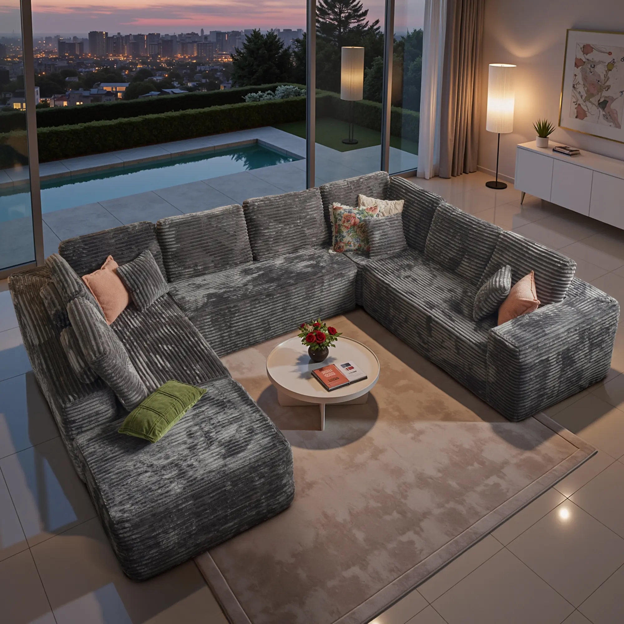 Standard U-Shaped | Grey Plush (H8)