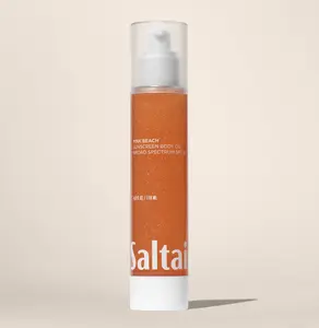 Saltair Pink Beach Sunscreen Body Oil SPF 50 - Lightweight Gel Texture with Kukui Oil & Vitamin C – Glowing Broad Spectrum SPF 50 PA++++ - 4 fl oz