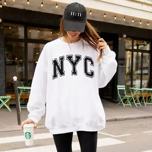 NYC Sweatshirt Faded Vintage Aesthetic New York Sweatshirt Retro Varsity Distressed NYC Crewneck Trending NYC Unisex Sweatshirt F2WKD