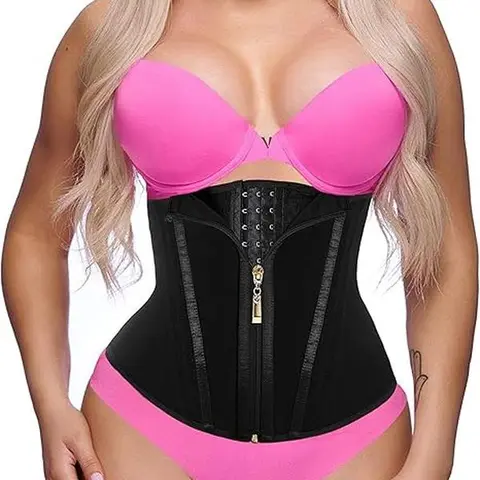 Women's Minimalist Adjustable Waist Trainer - 3-Layer Breathable Mesh, 15 Bend-Rebound Steel Bones, Zipper & Hook-and-Bar Closure, Body Contouring Tummy Control Shapewear for Postpartum Recovery, Running, Workout-Ready Fit