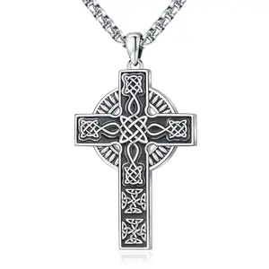 DRINSPER S925 Celtic Knot Sterling Silver Pendant Necklace