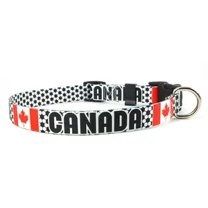 Canada Dog Collar for Soccer Fans  | Quick Release or Martingale Style