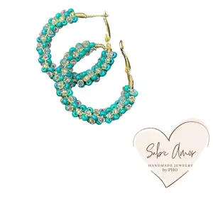Aqua hoops Earrings