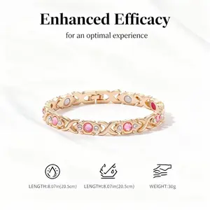 Luxury Rose Gold Bracelet Colorful Gems & Sparkling Crystals Elegant Feminine Jewelry for Party, Dating & Gift for Her