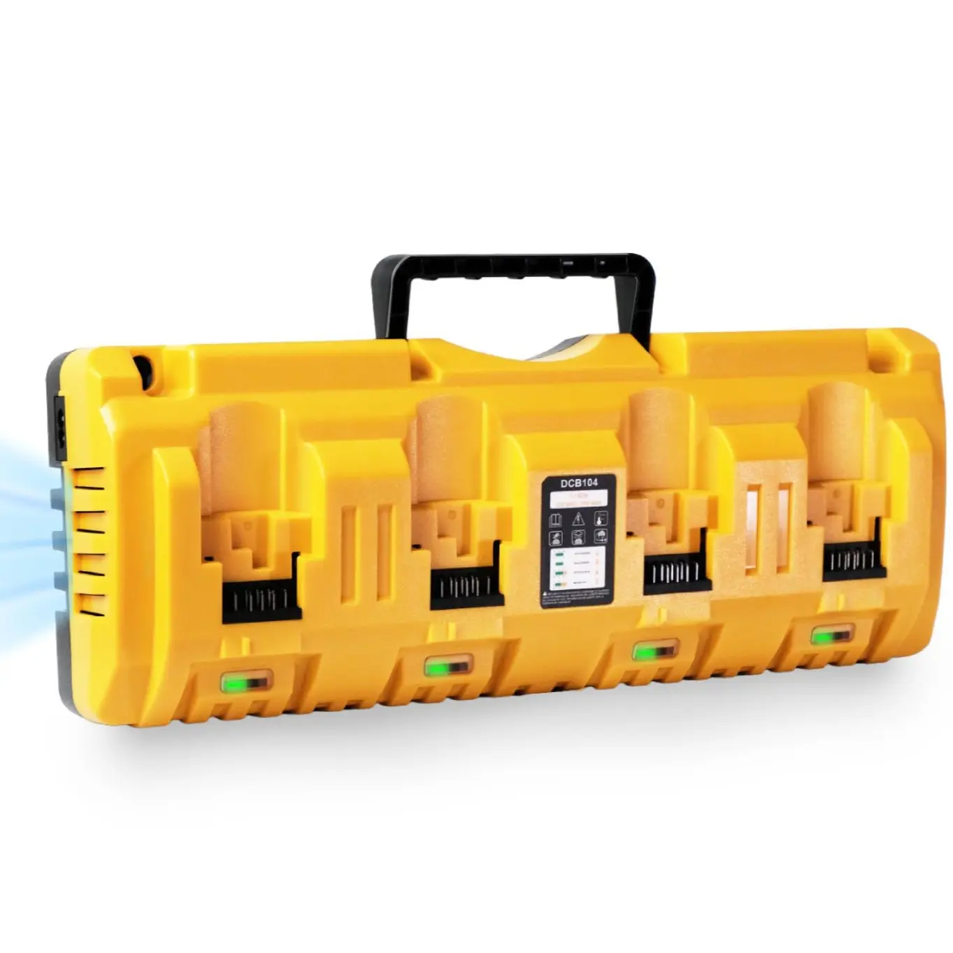 Replacement for DCB104 Dewalt Universal 12V/20V 4 Ports Charger,Replacement For Dewalt 12V and 20V Battery Charger Station,4 battery ports and 2 USB ports with LED safety indicator,Simultaneous and Efficient Charging of 4 Batteries