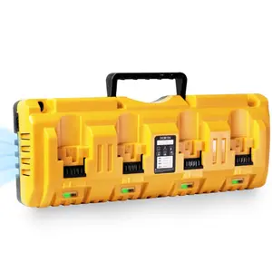 Replacement for DCB104 Dewalt Universal 12V/20V 4 Ports Charger,Replacement For Dewalt 12V and 20V Battery Charger Station,4 battery ports and 2 USB ports with LED safety indicator,Simultaneous and Efficient Charging of 4 Batteries