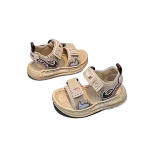 2026 New Trend Boys Sports Sandals Dual Velcro Adjustable Colorblock Mesh Breathable Thick Sole Anti-Slip Soft Elastic Sandals