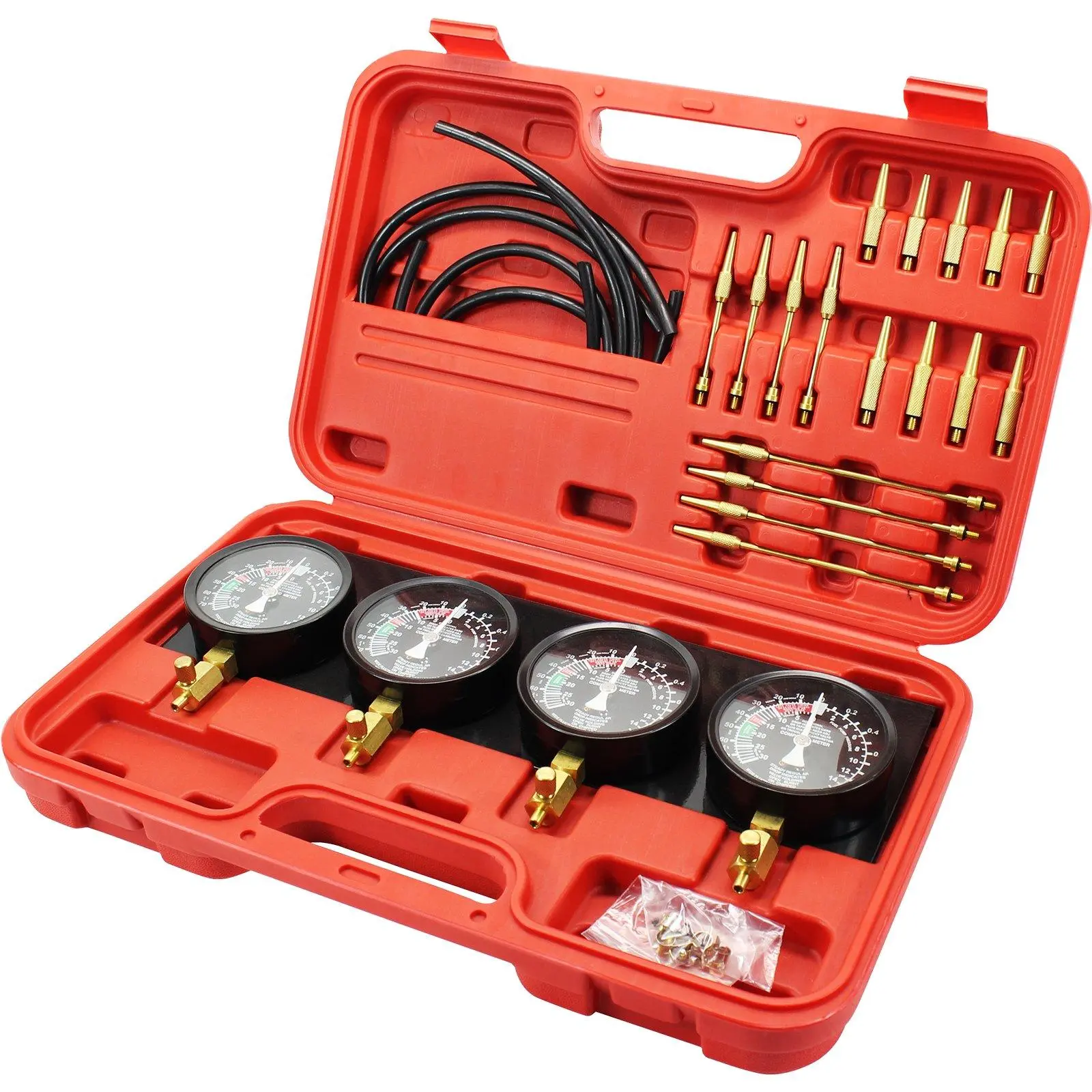 VEVOR Fuel Vacuum Carburetor Synchronizer Tool Kit, Automotive Inspection & Car Repair Tools with 30" Rubber Hose, Manifold Gauge Kit & Adapters for Engine Idle Motorcycle Maintenance (Father's Day Gift), Automotive Inspection Tools, 30 Inches